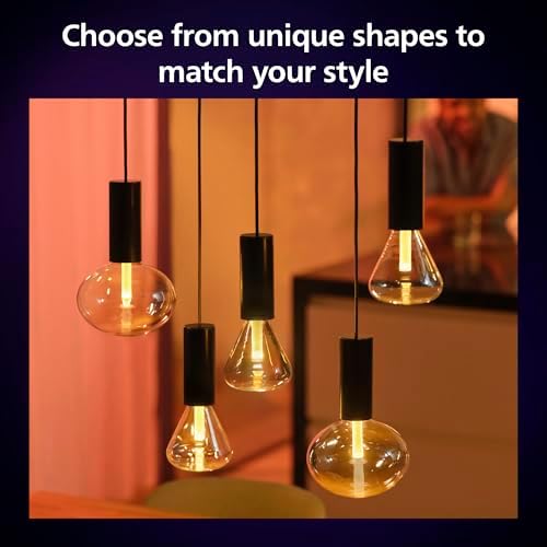 Philips Hue Lightguide G95 Small Globe Smart Bulb, White and Color Light, Bluetooth Compatible, Voice Control with Alexa, Apple Home & Google Assistant