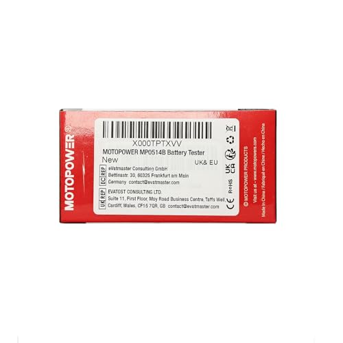 MOTOPOWER 12V Digital Battery Tester Voltmeter and Alternator Charging System Analyzer with LCD Display and LED Indication, Black Rubber Paint