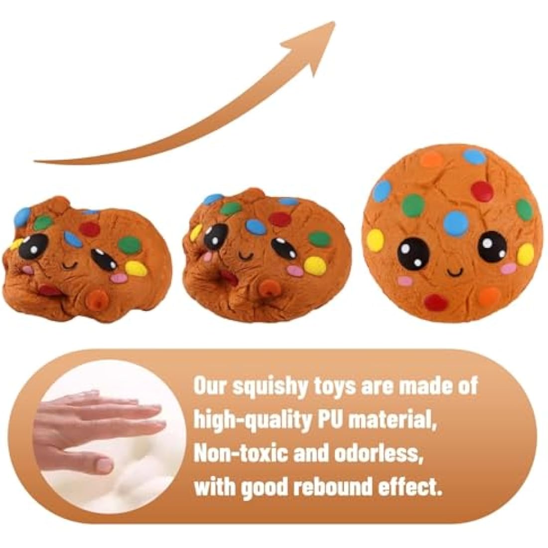 Anboor Squishies 4 Pcs French Fries,Cake,Cookie,Pizaa Slow Rising Super Soft Scented Kawaii Squeeze Squishy Food Pack Toys Stress Relief Gift Collection