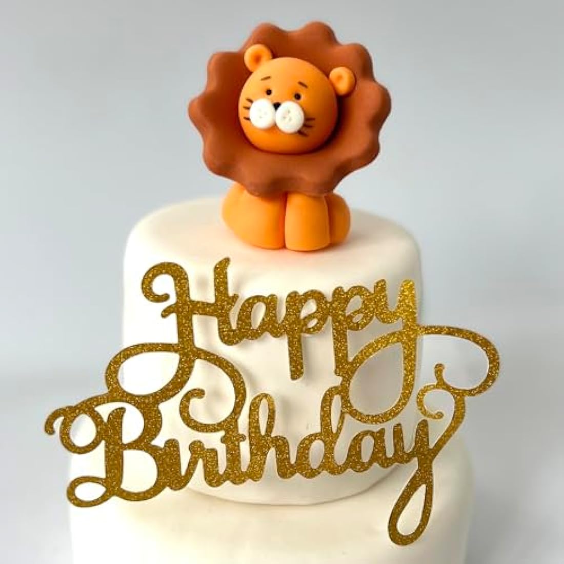 Edible Lion Cake Toppers-3D Sugar Fondant Animal Figure-Kids Birthday Decorations- Handmade Present