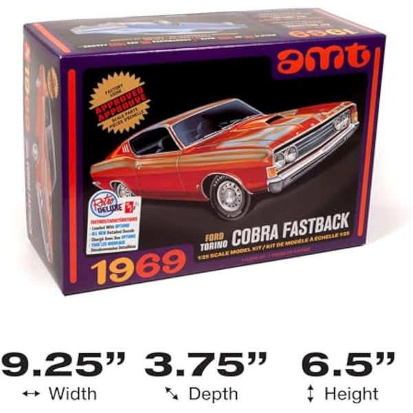 1969 Ford Torino Cobra Fastback 1:25 AMT Model Kit AMT1217