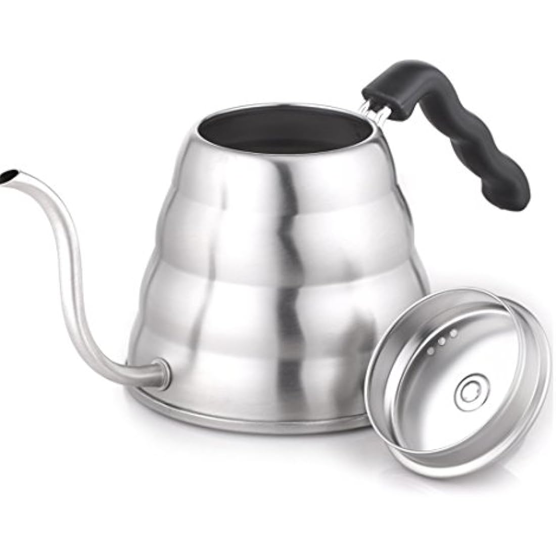 HARIO VKB-120HSV V60 Buono Drip Large Stovetop Stainless-Steel Gooseneck Pour-Over Kettle, 1.2 Litre, Aluminium, Stainless Steel