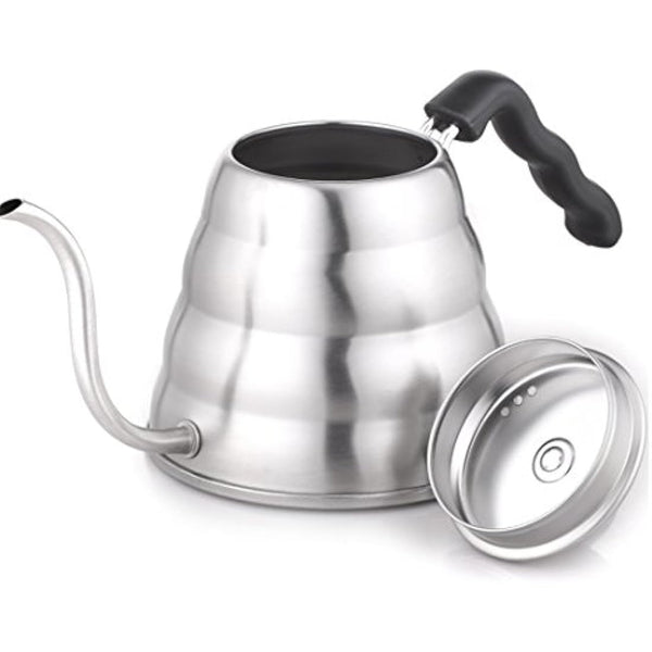 HARIO VKB-120HSV V60 Buono Drip Large Stovetop Stainless-Steel Gooseneck Pour-Over Kettle, 1.2 Litre, Aluminium, Stainless Steel
