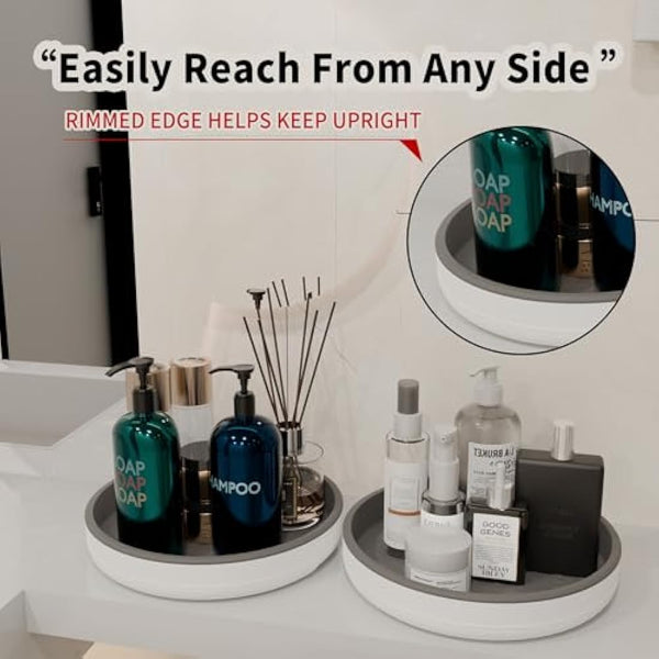 4 Pack 10 Inch Non-Skid Lazy Susan Turntable Organizers - Rotating Tray for Pantry Organization and Storage, Kitchen, Cabinet, Fridge, Bathroom Vanity, Countertop, Under Sink Organizing, Spice Rack