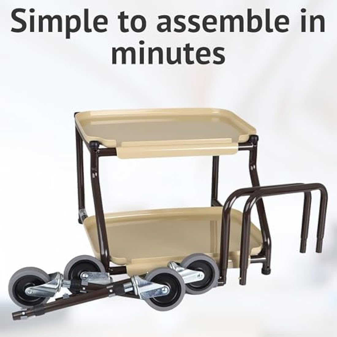 HOMECRAFT Shelf Mobility Trolley – Height Adjustable Trolley, Walking Aid with Wheels – Mobility Walker for Elderly – Walking Frame for Storage – Zimmer Frame – Mobility Aids for Everyday Use