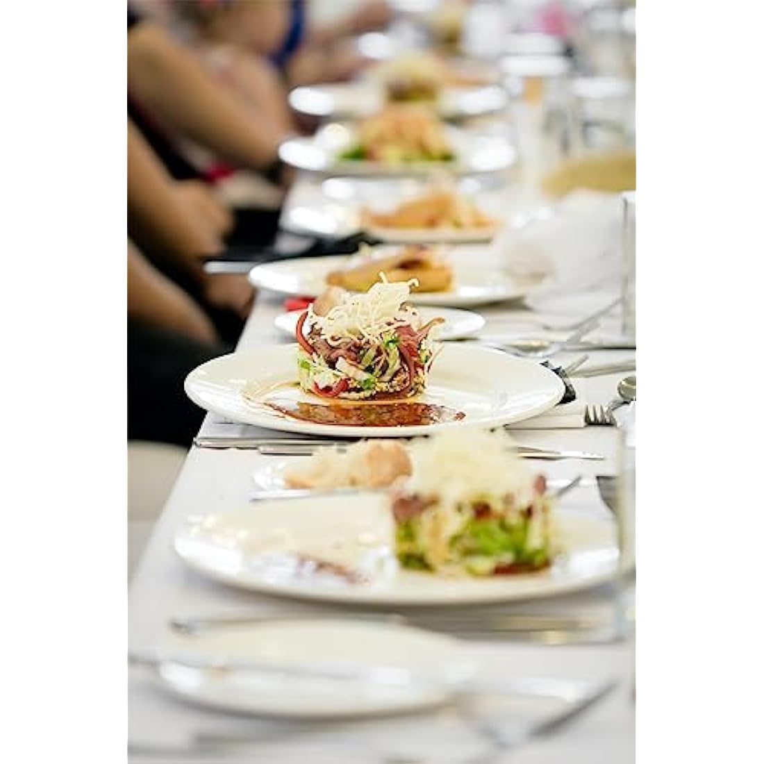 Foraineam 12 Pcs Side Plates Round Porcelain 20 cm Small Dinner Dish Tableware Wide Rimmed Service Plate Dessert Plates for Salad Dinner Bread - White