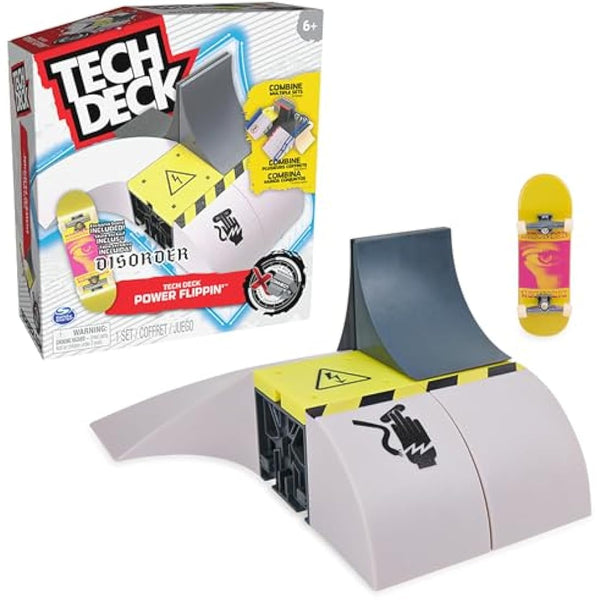 Tech Deck, Power Flippin, X-Connect Park Creator, Customisable and Buildable Ramp Set with Exclusive Fingerboard, Kids Toys for Boys and Girls Ages 6 and up
