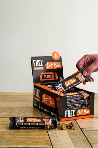 FUEL10K Peanut Butter Oat Bars, High in Protein & Fibre, 45 g (Pack of 16)
