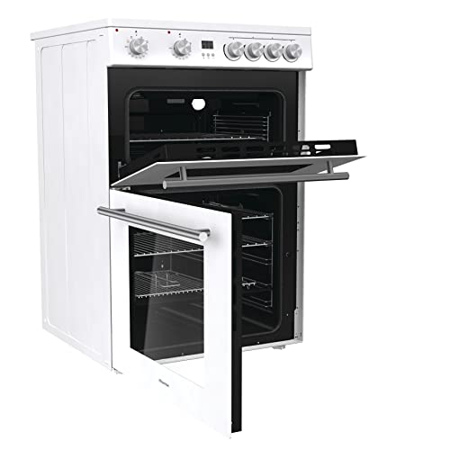 Hisense HDE3211BBUK 60cm Electric Cooker with Ceramic Hob-Black , A Rated Double Oven