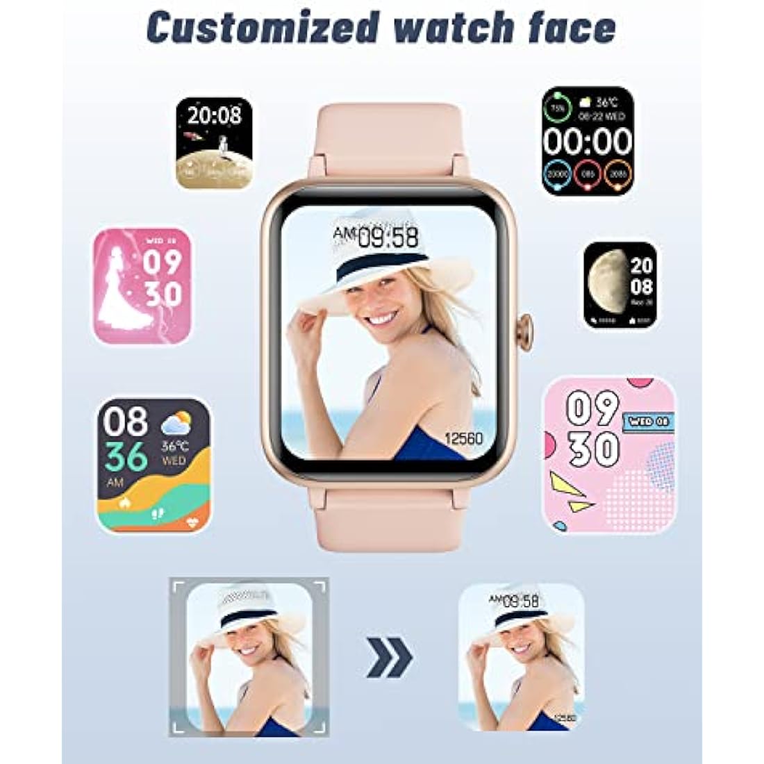 GRV Smart Watch Answer Dial Call,Smart Watches for Women Men with Heart Rate Monitor,Step Counter,Sleep Tracker,Sports Fitness Tracker Watch Call SMS Notification Smartwatch for Android iOS Phone