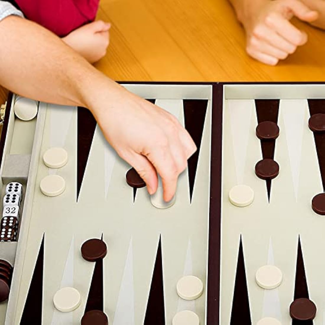 Jaques of London Backgammon Set | Classic Traditional Games | Folding Case 15" Backgammon Sets Luxury | Backgammon Sets for Adults | Since 1795