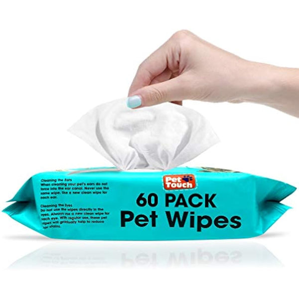 Dog Wipes All Purpose Cleaning Pet Wipes for Dogs Cats Puppies Alcohol Free (1 Pack of 60 Wipes)
