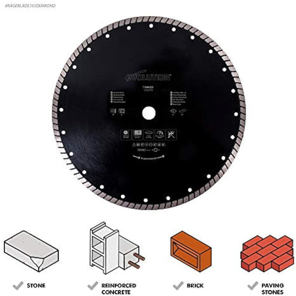 Evolution Power Tools RAGEBLADE355DIAMOND Diamond Blade, 355 mm