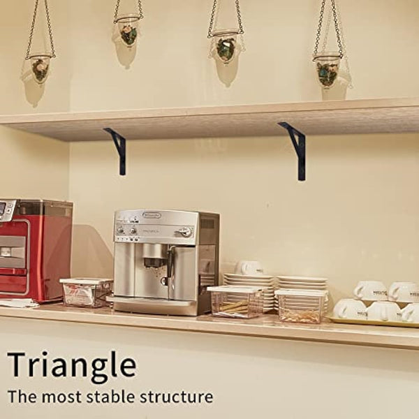 8 Pieces Shelf Brackets Heavy Duty, Wall Mounted Triangle Shelving Brackets, 90 Degree Right Angle Shelf Supporters Brace Brackets, for Living Room Bedroom (150x95 mm/6x3.7 inch)