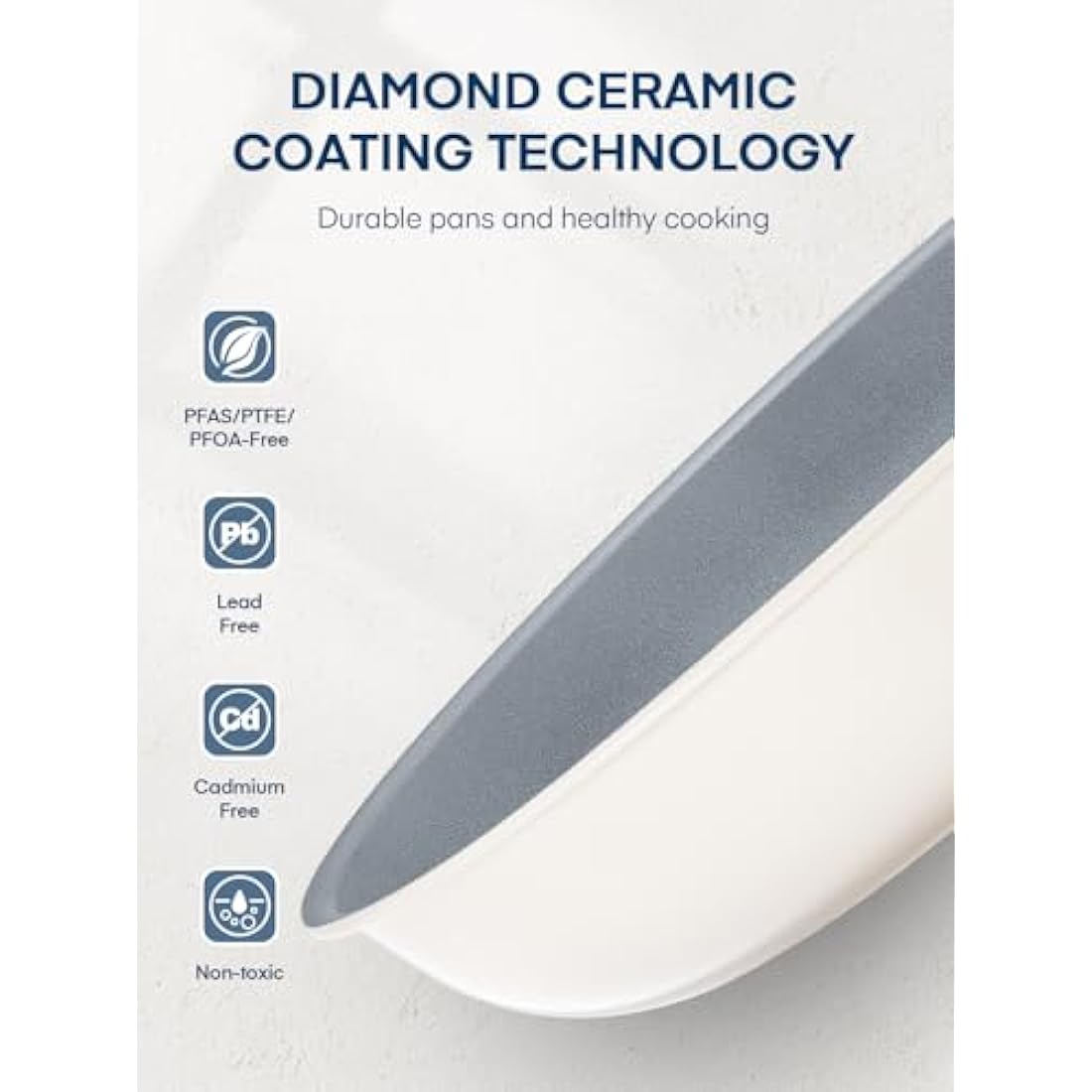 FOHERE Nonstick Frying Pan Set with Detachable Handle, 3PCS 20 24 28 CM CM Non Toxic Diamond Ceramic Pan, Oven Safe Skillets and Frying Pans, Compatible with All Stoves(Induction), Grey