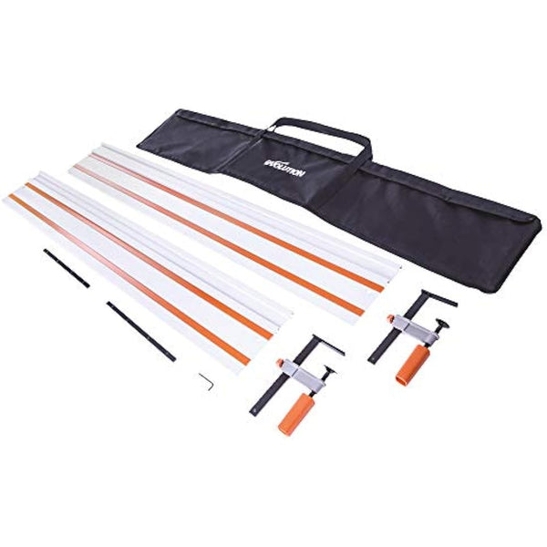 Evolution Power Tools ST2800 Circular Saw Guide Rail/Track Fits Makita, Bosch, Festool, (Clamps and Carry Bag Included), 2-Piece Track (1400mm x 2) 2800 mm