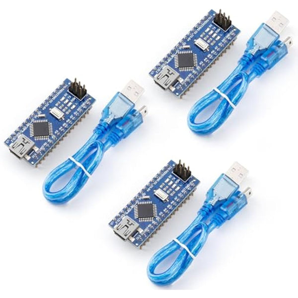 ELEGOO Pre-soldered Nano Board CH 340 with USB Cable Compatible with Arduino (Nano x 3 with USB Cable)
