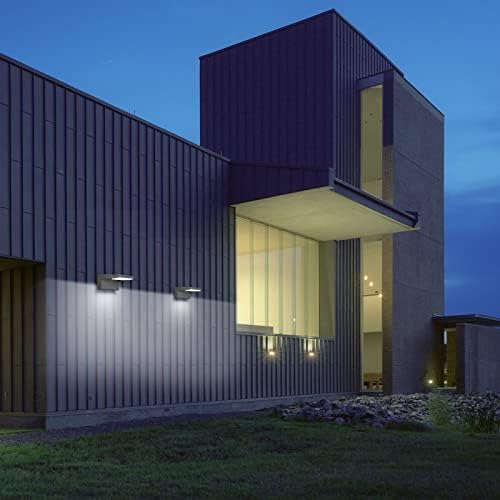 Klighten 24W LED Wall Light Outdoor Indoor Waterproof IP65, Adjustable Aluminum Wall Lamp, Modern Outside Light Mains Powered for Entrance Garden Terrace, 1500LM, Anthracite, Cold White 6000K