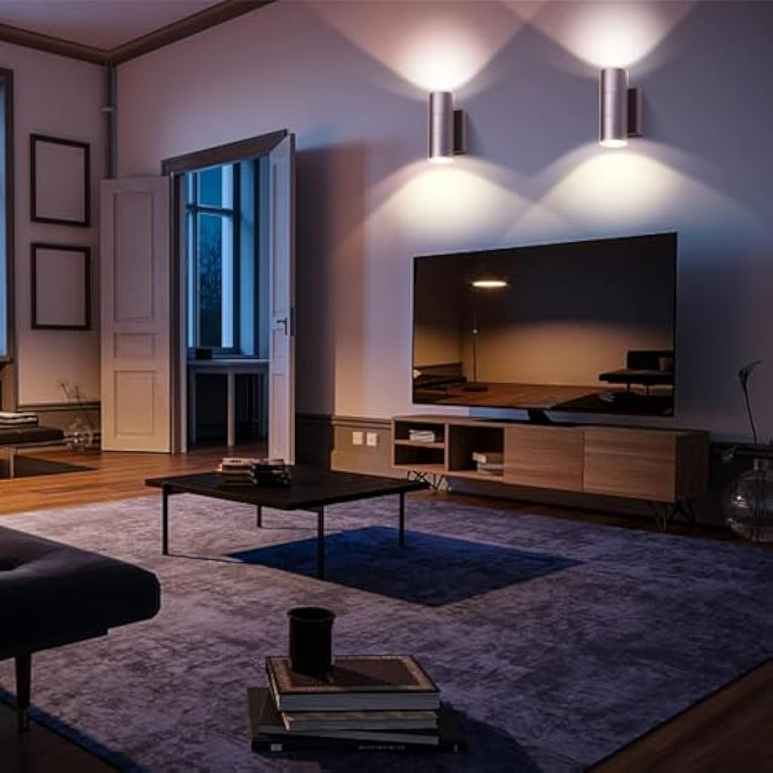 CELAVY Outdoor Wall Lights, Up Down Outside Wall Lights Mains Powered, IP65 Waterproof Modern Front Door Porch Light Lamp Modern 10W 3000K GU10, External LED Sconce Wall Mounted for House, Grey