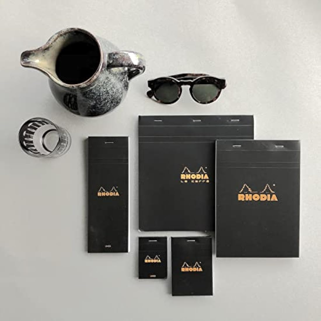 RHODIA 186009C - Stapled Notepad N°18 Black - A4 - Lined - 80 Detachable Sheets - White Clairefontaine Paper 80 g/m² - Coated Card Cover - Pack of 5 pads