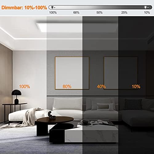 Dimmable LED Ceiling Light Panel 120 x 30 cm with Remote Control, 40 W Ceiling Lamp with Strong Brightness, 2700K - 6500K Warm, Natural and Cool White Lamp for Office, Workshop, Living Room