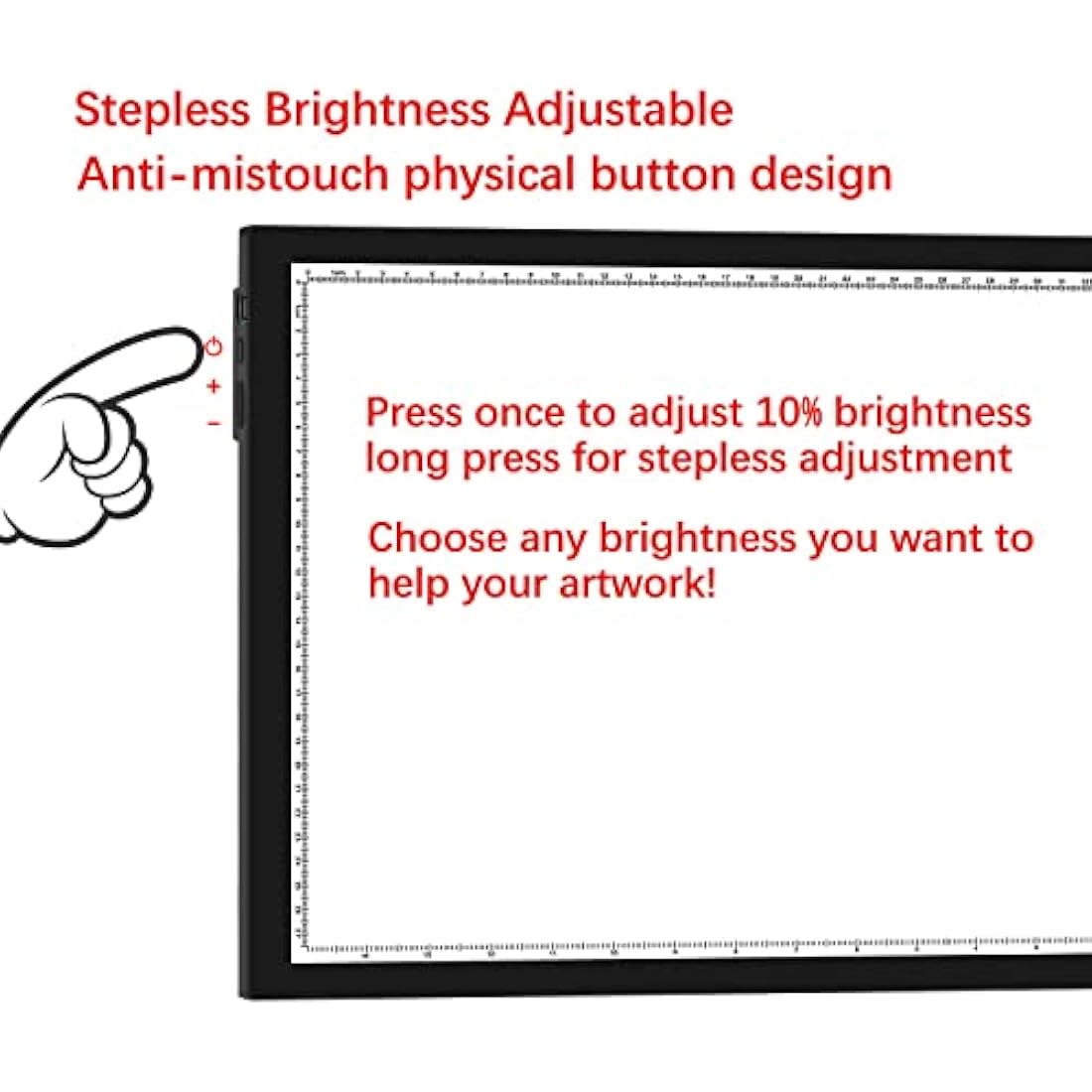 DONPODER Light Pad for Diamond Painting,5500 Lux Super Bright Diamond Art Light Board with Stand, 10 Level Stepless/Step Dimming Light Box for tracing,Artists,Drawing,Sketching,Animation（42 * 32cm