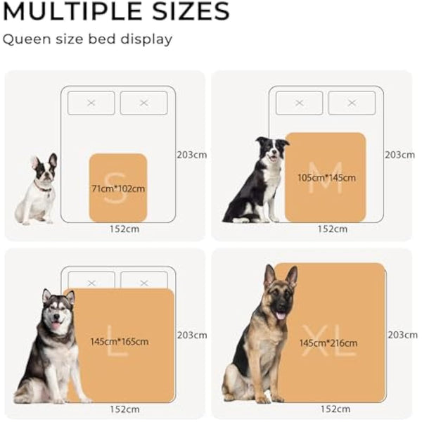 luciphia Washable Waterproof Dog Blanket Cute Dog Cat Blankets, Medium Large Dog Blankets for Sofa and Beds, Grey XL (145 * 216cm)