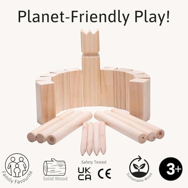 Jaques of London Kubb Outdoor Games | Garden Family Games for Kids and Adults | Kubb Game | Wooden Outdoor Games | Since 1795