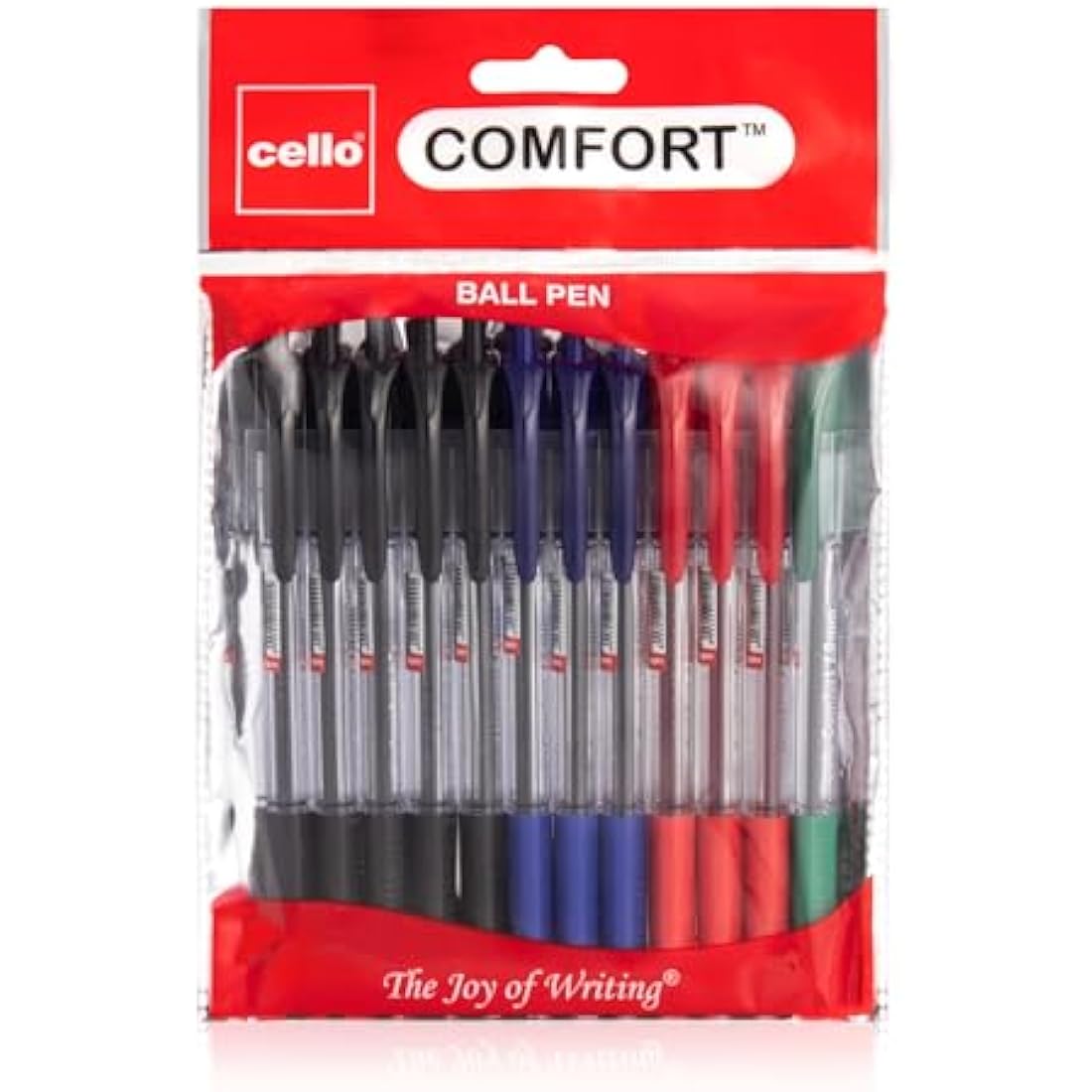 Cello Assorted Coloured Ballpoint Pens - Premium Retractable Biro Pens with Ergonomic Grip, Medium Point 1.0mm, Pack of 12 - Ideal for Office, School & Home Writing Multicolour pens