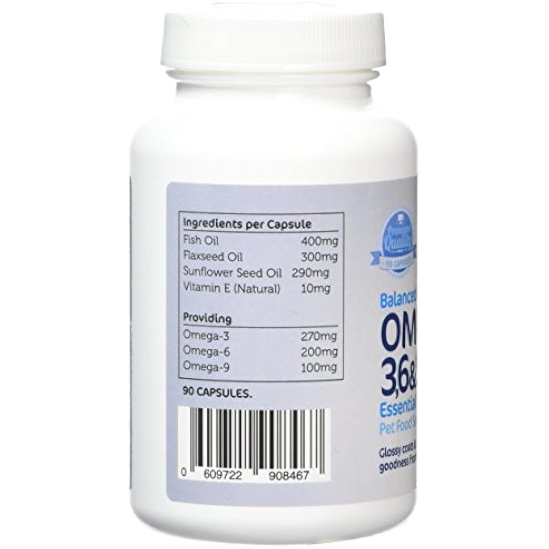 Imexa Balanced Omega 3, 6 and 9 Essential Fatty Acids Softgel Capsules for Dog 1000mg (Pack of 90)