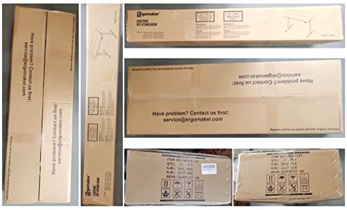 ERGOMAKER Electric Height Adjustable Standing Desk 80x60cm (31.5"x23.6"), Sit Stand Desk with Splicing Top for Home Office (Black Frame + Black Desktop)