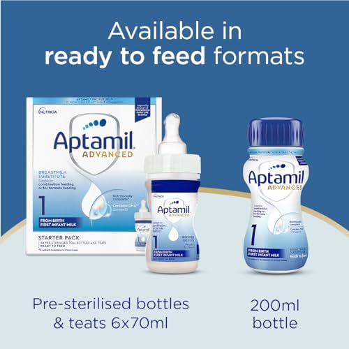 Aptamil Advanced 1 First Infant Baby Milk Powder Formula, from Birth, 800g (Pack of 4)