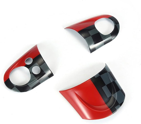 ABS Plastic Steering Wheel Decoration Trim Shell Sticker for Mini Cooper R55 Clubman R56 HatchBack R57 Convertible R58 Coupe R59 Roadster R60 Countryman R61 Paceman 2006~2016 B (Union Jack Gray)