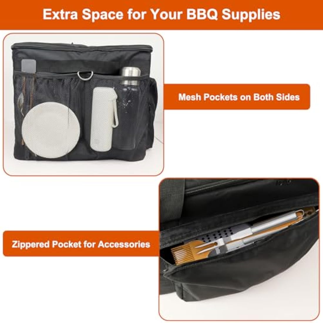 Dijia Carry Bag for Ninja Woodfire Outdoor Grill OG701UK, Heavy Duty 600D Oxford BBQ Protection Fabric Carrying Bag for BBQ Accessories, Soft Protection, Padded Handles(Bag Only)