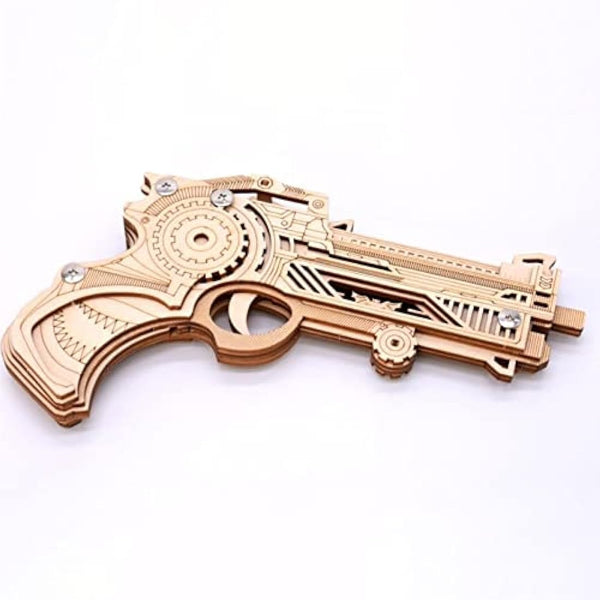 3D Wooden Puzzles for Adults Gun Rubber Bands Gun Toy DIY Building Model Kits Assembly Puzzle Gifts for Teens