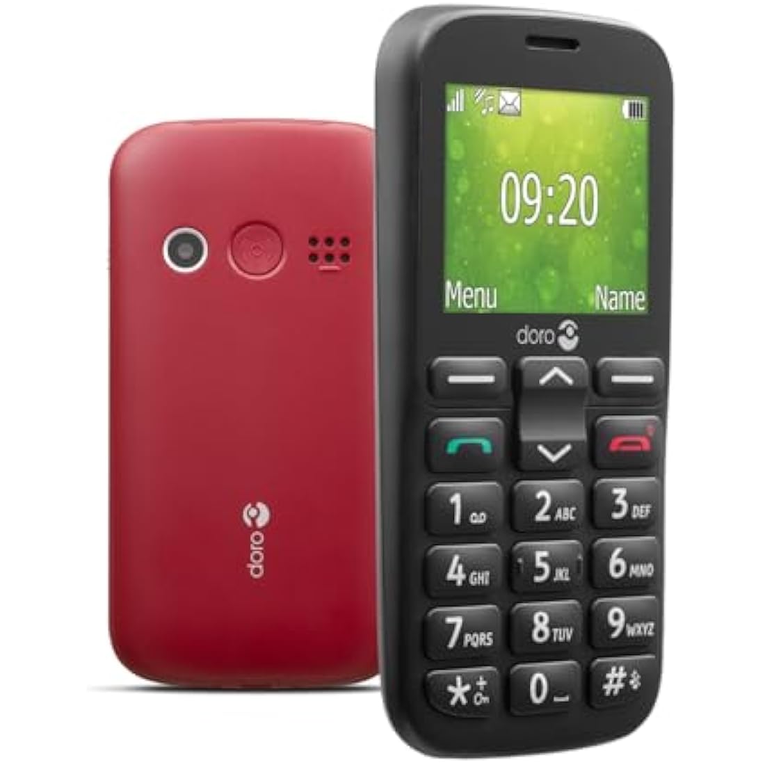Doro 1380 Unlocked 2G Network ONLY Dual SIM Mobile Phone for Seniors with 2.4" Display, Camera and Assistance Button [UK and Irish Version] (Red)