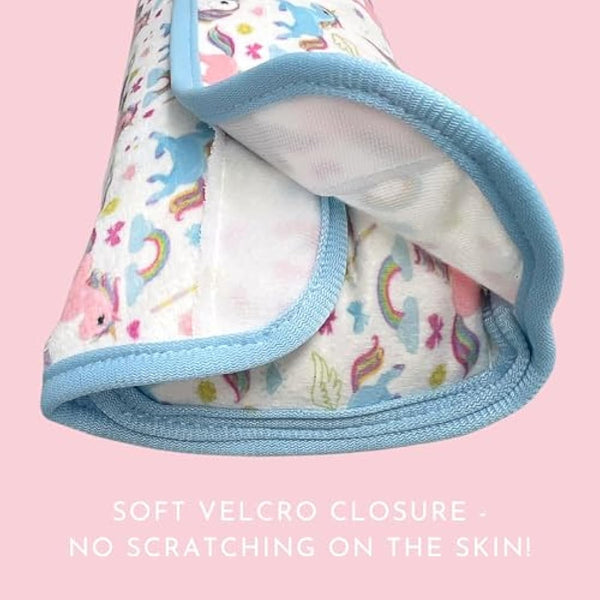 HECKBO magic unicorn car seatbelt pillow for children - machine washable - girl boy kids children soft car seat belt cover sleeping pillows protection car travel pillow cushion vacation