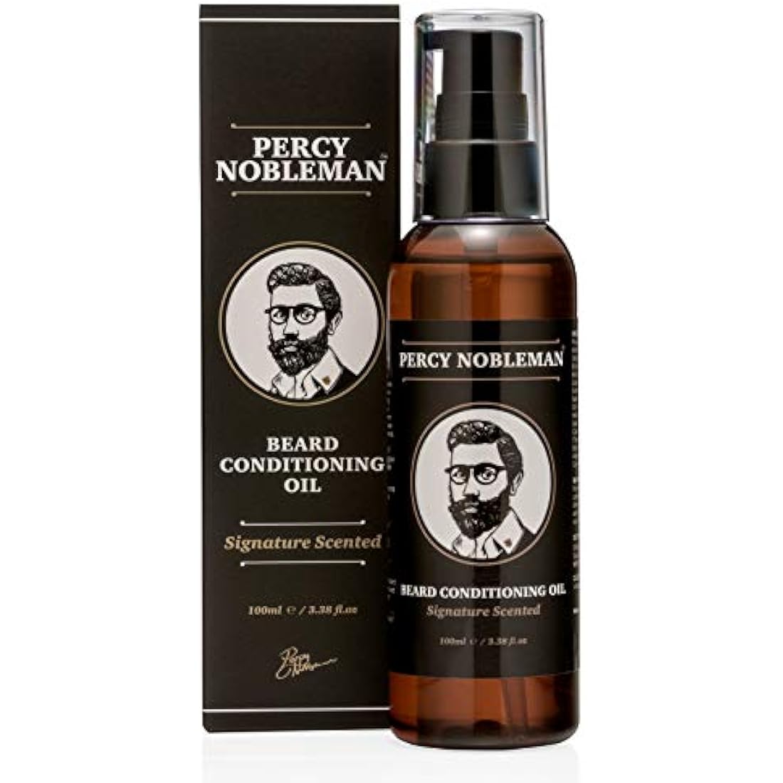 Percy Nobleman Beard Oil – 99% Naturally Derived Conditioning Oil with Signature Scent – Softens, Nourishes & Reduces Beard Itch – Vegan, Non-Greasy & Fast-Absorbing – Made in England (100ml)