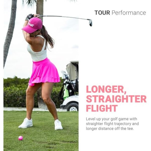 Trust Golf Balls Aurora | Rosa | Tour-Level Performance | Stand Out | Maximum Distance | Straight Flight | Stopping Power | Crystal Urethane Cover for Ultimate Control | 12 or 48 Balls