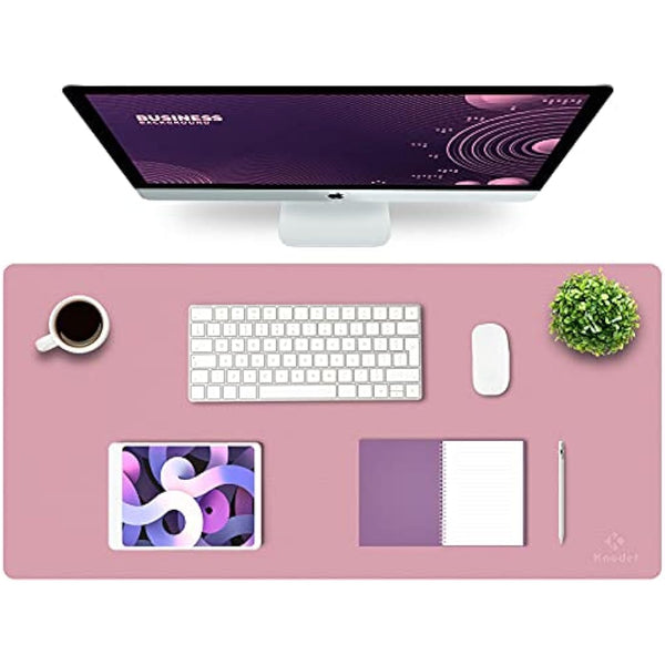 K KNODEL Large Office Leather Desk Mat, Mouse and Keyboard Pad, Computer and Laptop Mat, Desktop Protector and Cover, Writing Pad and Blotter (90x43cm, Purple)
