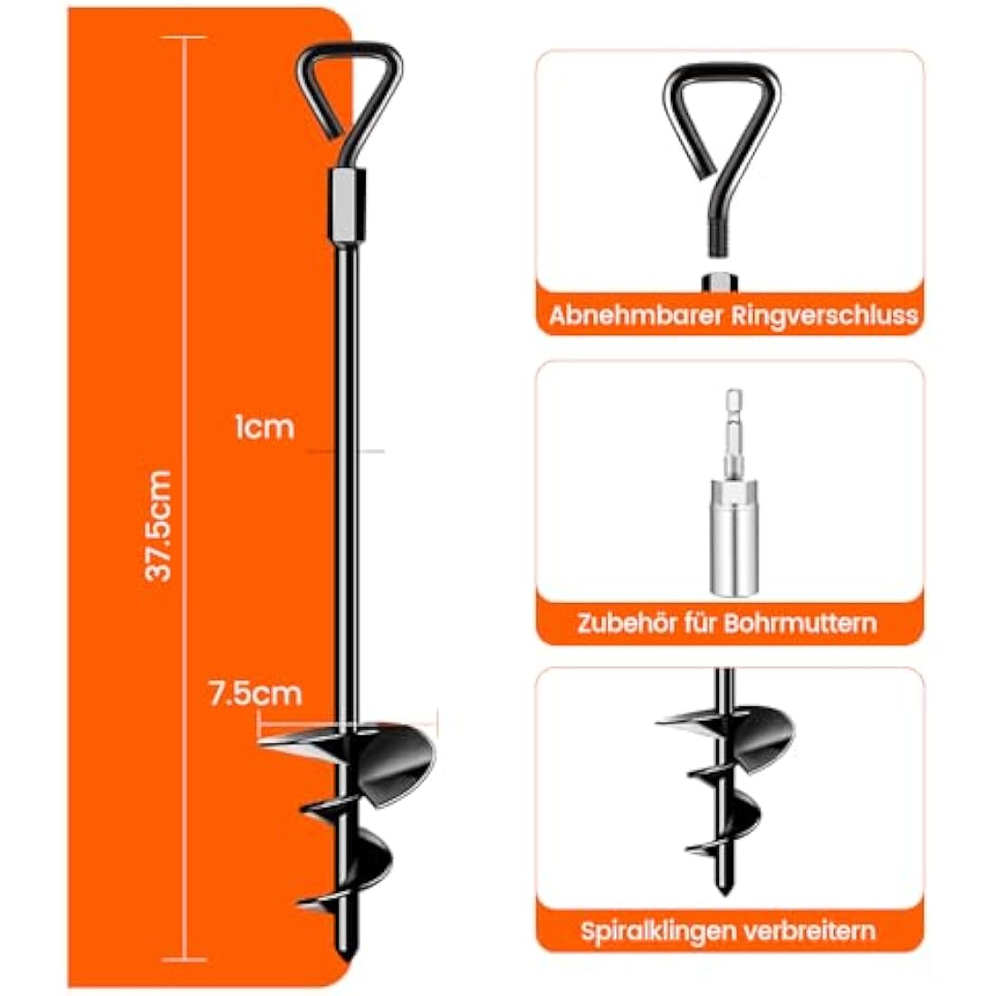 Ground Anchors Tent Pegs Trampoline Anchors Heavy Duty Screw in, Tent Pegs High Winds Heavy Duty for Camping Tent, Canopies, Carports, Sheds, Swing Sets,14in Ground Anchors
