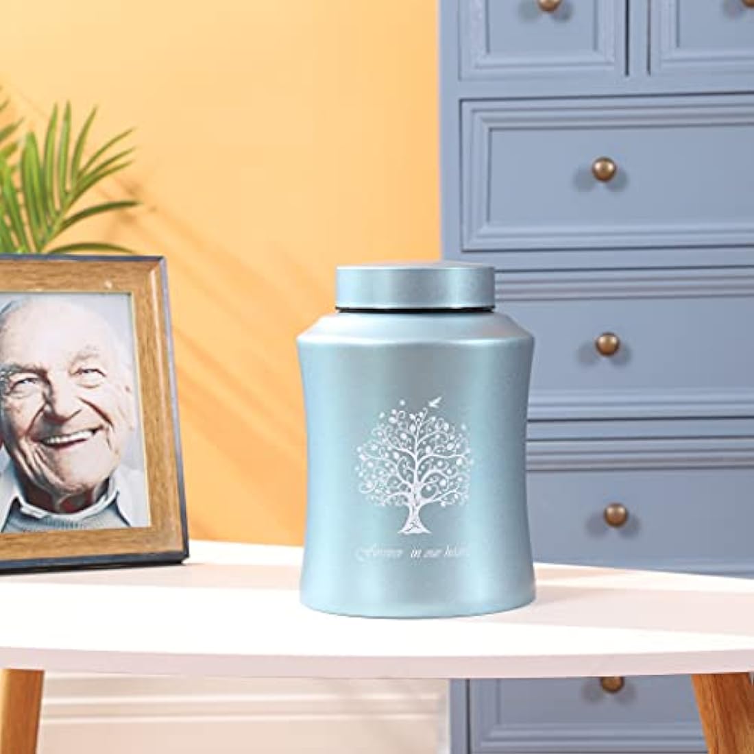 Adult Cremation Urn for Human Ashes - Medium Size for Dad or Mom - Funeral Urn (Blue)