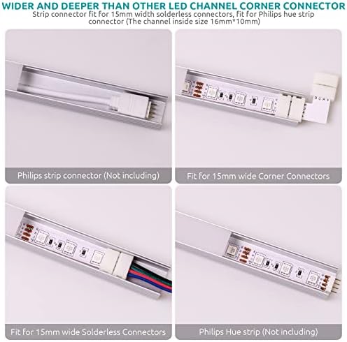 12 Pack Led Aluminum Profile for Philips Hue Led Strip Lights etc,1m/3.3ft U-Shape Led Aluminum Channel, Led Diffuser with Milky White Cover Indoor, End Caps and Metal Mounting Clips (12Meter)