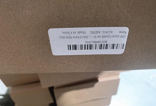 ADM Soprano Ukulele Set for Kids and Beginners, Ukulele Starter Kit with Bag, Clip-On Tuner, Rainbow Strings, Colourful Strap, Plectrum, Fingerboard Sticker, Chord Card (Dark Blue)