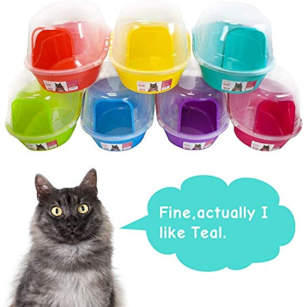 petphabet litter tray large Cat Litter Tray/cat litter box Toilet box XXL, 63x48x43cm, Jumbo Hooded Cat Litter Tray with lid Extral Large Litter tray enclosed Pet litterbox (Green)