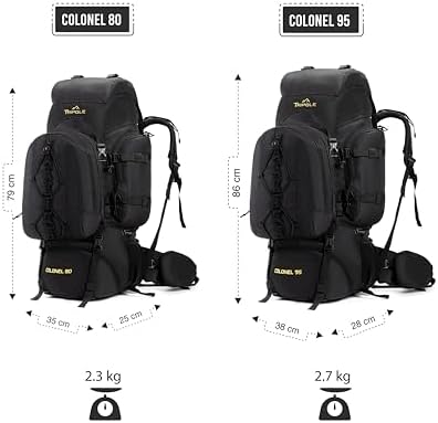 Tripole Colonel Series Internal Frame Rucksack - with Detachable Daypack & Rain Cover