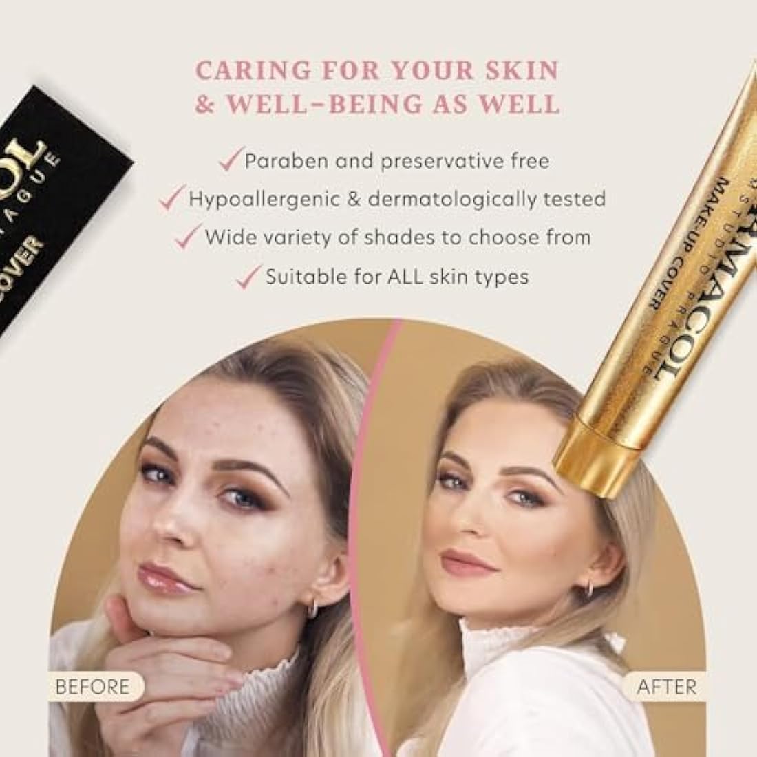 Dermacol - Full Coverage Matte Foundation with SPF 30, Waterproof Foundation for Oily Skin, Acne, & Under Eye Bags, Long-Lasting Makeup, 30g - Shade 208