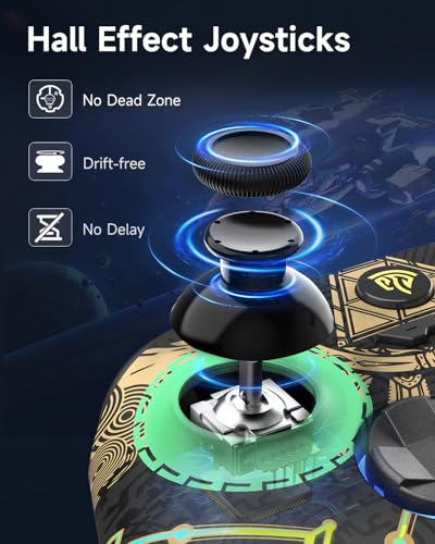 EasySMX X15 Wireless PC Controller with Hall Triggers, Hall Joysticks, Enhanced Bluetooth Game Controller,No Drift No Deadzone effect, Compatible with Windows PC, Android, Steam and Switch