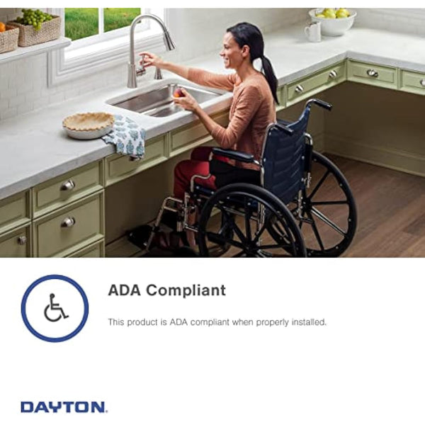 Elkay D125224 Dayton 25-Inch by 22-Inch Stainless Steel Single Bowl Four-Hole Kitchen Sink, Satin Finish