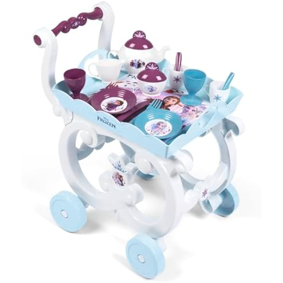 Disney Frozen 2 Pretend Play Kids Toy Tea Trolley Includes 17 Accessories Including Tea Set On Wheels, Play Cutlery and Removable Tray For Children From 3+